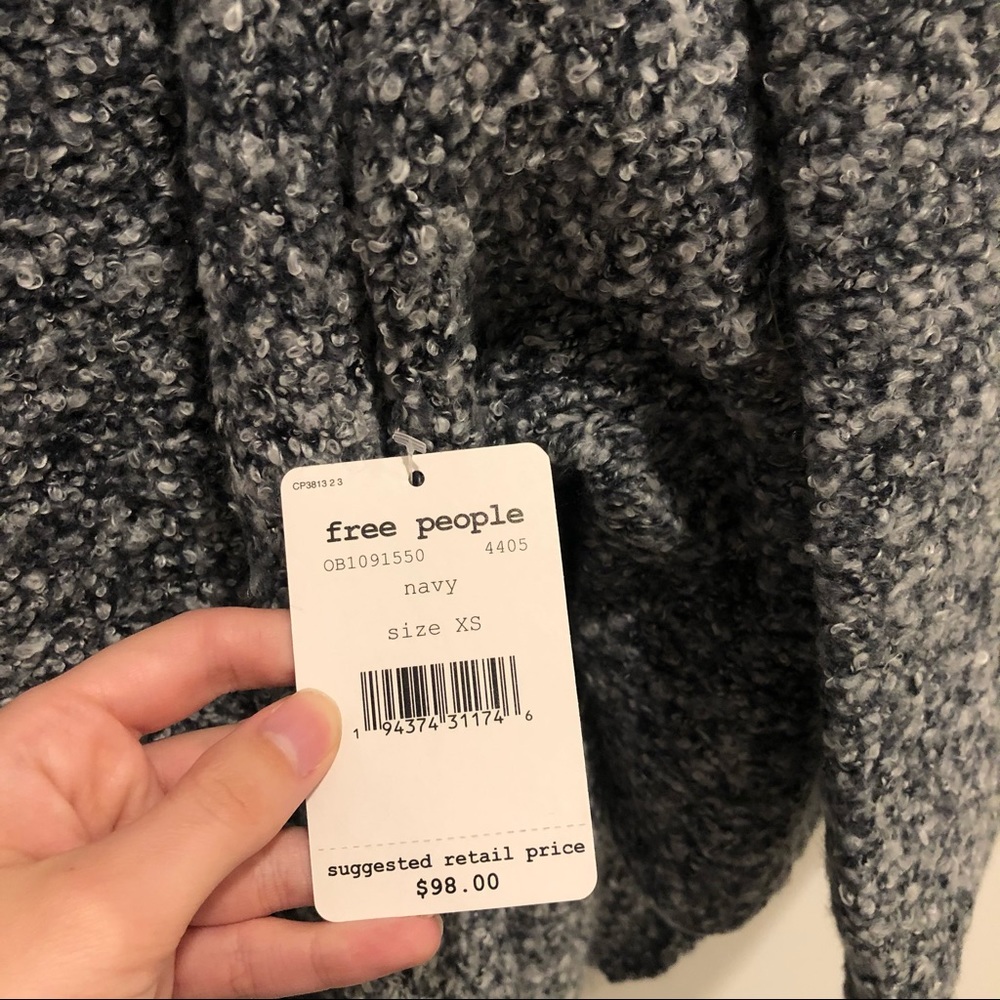 Free People BFF Cardigan Navy Combo NWT XS - Picture 10 of 10